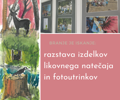 Branje je iskanje: razstava izdelkov likovnega natečaja in fotoutrinkov