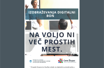 Izobraževanja DIGITALNI BON: tečaji so zapolnjeni