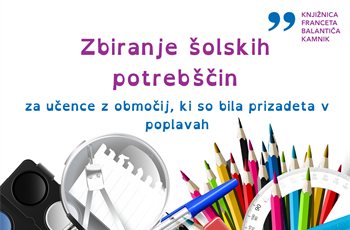 Poplave 2023: zbiranje šolskih potrebščin