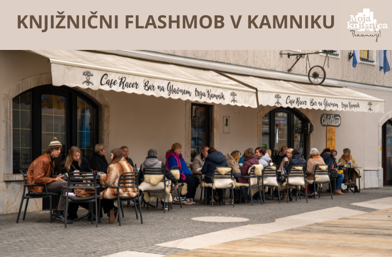 Teden splošnih knjižnic: Branje na ulice - fotoutrinki s knjižničnega flashmoba v Kamniku