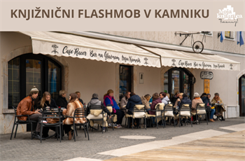 Teden splošnih knjižnic: Branje na ulice - fotoutrinki s knjižničnega flashmoba v Kamniku