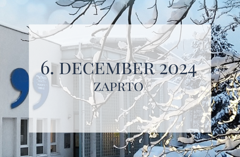 Obvestilo o zaprtju knjižnice