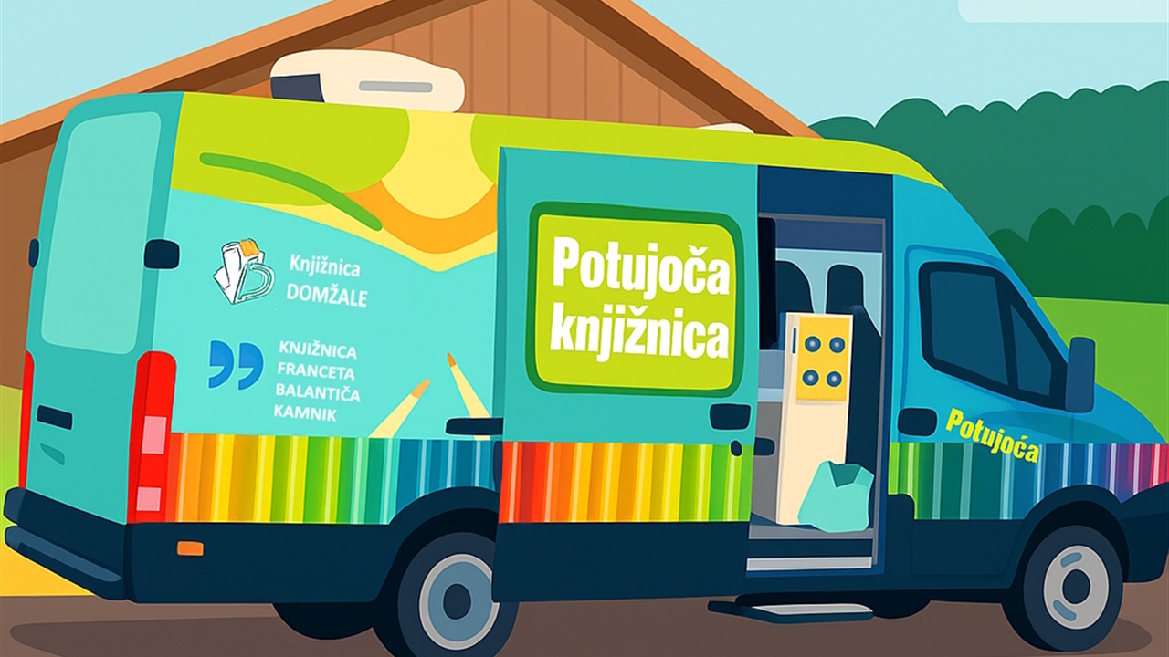 Urnik obiskov potujoče knjižnice od septembra 2025 do junija 2026
